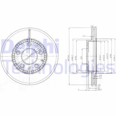 Immagine di DELPHI BG3724 Disco freno 273 24 5 ventilato Oleato non trattato senza cuscinetto ruota, anello sensore ABS MAZDA: 6 SW, Hatchback, Sedan