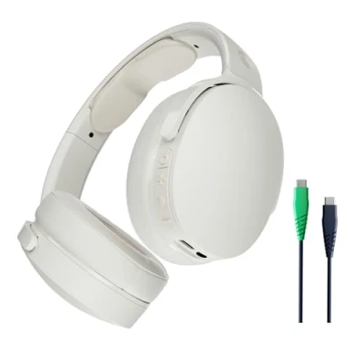 Immagine di Skullcandy Hesh Evo Cuffie Wireless Over Ear con Microfono, Cavo di Ricarica Aggiuntivo, 36 Ore Autonomia, Compatibili iPhone, Android e Dispositivi Bluetooth, Bone