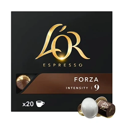 Immagine di L&#039;Or Capsule Caffè Espresso Forza, 200 in Alluminio, Intensità 9, Compatibili con Macchine Nespresso