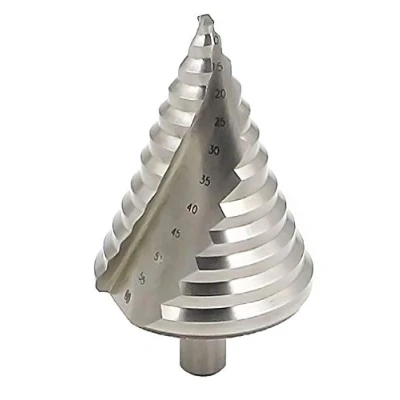 Immagine di Meichoon Set di punte per trapano a gradino grande HSS con scanalatura spirale 6 60 mm, 12 gradini, cobalto svasato cono strumento foratura ingrandire lamiera metallo PVC foglio