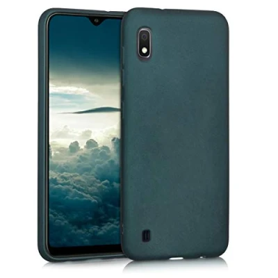 Immagine di kwmobile Custodia Compatibile con Samsung Galaxy A10 Cover Back Case Morbida Protezione in Silicone TPU Effetto metallizzato petrolio