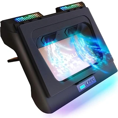 Immagine di KLIM Everest Base Raffreddamento PC Portatile Nuova 2024 Supporto con Ventola Turbo (4300 RPM) Guarnizione in Foam per Massime Prestazioni Evita Il Surriscaldamento da 15 a 17&quot;