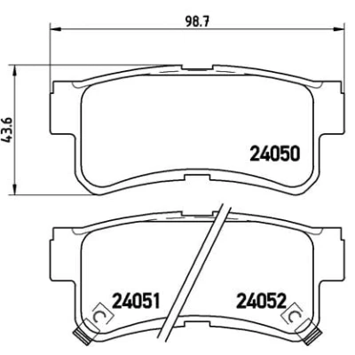 Immagine di BREMBO P 15 009 Kit pastiglie freno con segnalatore acustico usura senza accessori HYUNDAI: Trajet, SSANGYONG: Korando I SUV