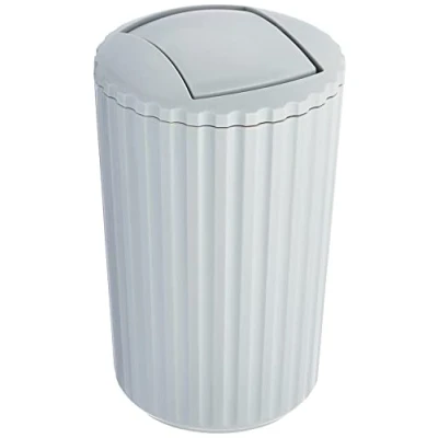 Immagine di WENKO Allstar Pattumiera con Coperchio Basculante, in Polipropilene, Ø 15 x 25 cm, Colore: Grigio