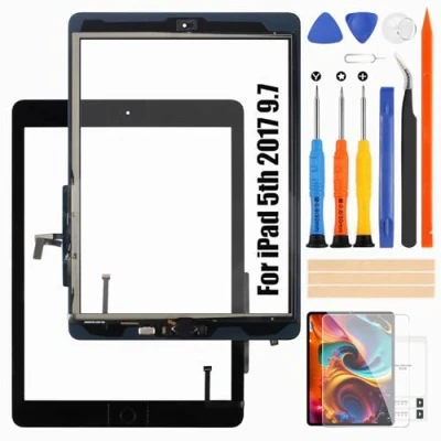 Immagine di Atwist Schermo per iPad 9.7 5th 2017 Touch Screen, Vetro Digitizer Sostituzione A1822 Touchscreen (con Home Buttone, Non LCD Display) (Nero)