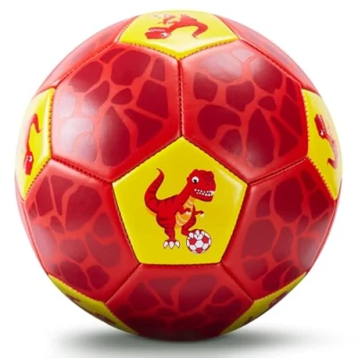 Immagine di hahaland Pallone da Calcio per Bambini con Pompa, Borsa Rete Dinosauro Misura 3 Giocattolo Interni/Cortile/Esterno 4 5 6 7 anni Giochi Bambini, Palloni Regalo