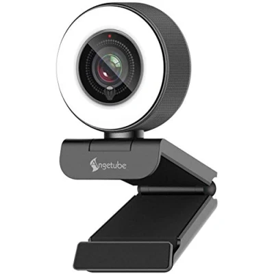 Immagine di Angetube Streaming HD webcam 1080P con anello di luce, 967 USB PC autofocus doppio microfono,videocamera per Mac Windows portatile conferenze e giochi Xbox Skype OBS Twitch Youtube