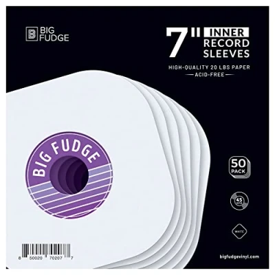 Immagine di Big Fudge Custodie Interne per Vinili Bustine Fatte di Carta Priva Acidi 18 cm x 50 Pezzi Custodia Quadrata Antigraffio con Rivestimento Antistatico