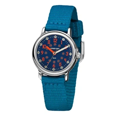 Immagine di JACQUES FAREL KCF 078 Orologio da polso per bambini, analogico, al quarzo, con cinturino in tessuto, extra morbido, Blu, Classico