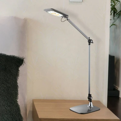 Immagine di Globo Pattaya lampada LED tavolo snodo argento dim CCT