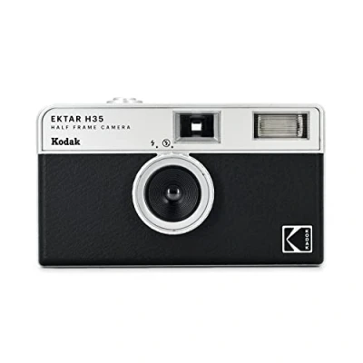 Immagine di KODAK EKTAR H35 Fotocamera a pellicola half frame, 35 mm, riutilizzabile, senza messa fuoco, leggera, facile da usare (nero) (pellicola e batteria AAA non incluse)