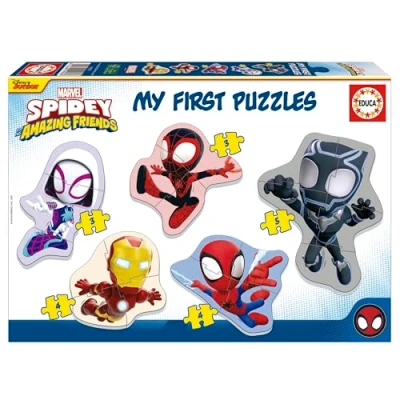 Immagine di Educa Set di 5 Puzzle progressivi da 3 a pezzi per imparare con diversi livelli difficoltà I My First Spidey. Raccomandato 24 mesi (19952)