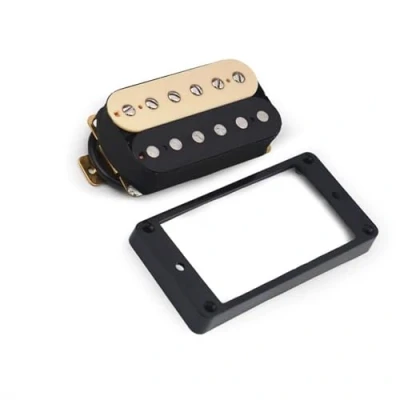 Immagine di Pickup Per Chitarra Elettrica Humbucker A Doppia Bobina Fronte 50mm Con Telaio Giallo/nero Installazione Di Accessori (Color : Neck pickup)