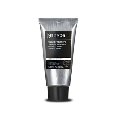 Immagine di Bullfrog Crema da Rasatura Secret Potion N.3 Nomad Edition 100ml Ammorbidisce la barba Lascia pelle fresca e liscia Note marine, legnose ambrate Made in Italy