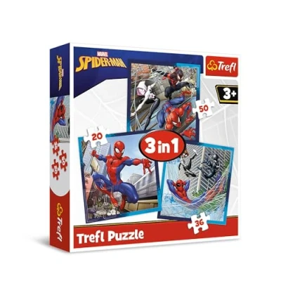 Immagine di Trefl Marvel Spiderman, Piccoli Amici Ragni 3in1, 3 Puzzle, da 20 a 50 Pezzi Diversi Gradi di Difficoltà, Gioco per Bambini dai anni, Multicolore, 34874