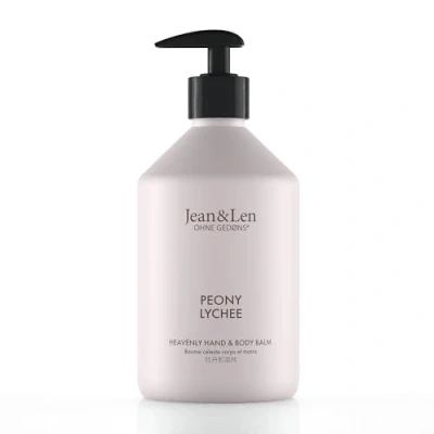 Immagine di Jean &amp; Len Heavenly Hand Body Balm Peony Lychee, per un&#039;esperienza di cura profumata, con olio argan e burro karité biologici, flacone alta qualità, senza parabeni siliconi, 500 ml
