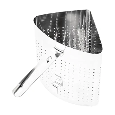Immagine di Vogue DM058 Cestino per pasta in acciaio inox, colore: argento, dimensioni: 233(H)x210(B)x325(T)mm raccogliere, cuocere e scolare o sbollentare verdure, ristoranti commerciali cucine