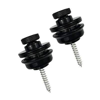 Immagine di Serratura Cinghia per Chitarra,Serratura Chitarra 2 Pezzi Metallo Strap Locks Anti stripping con Viti la Sostituzione Della Acustica Elettrica Argento Nero