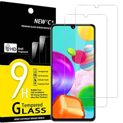 Immagine di NEW&#039;C 2 Pezzi, Vetro Temperato per Samsung Galaxy A41, Pellicola Prottetiva Anti Graffio, Impronte, Senza Bolle, Durezza 9H, 0,33mm Ultra Trasparente, Resistente