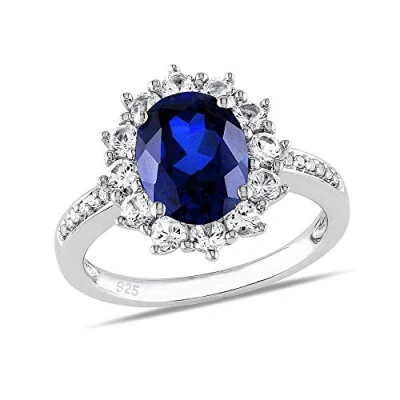 Immagine di SILVEGO Anello della Principessa Kate con Zaffiro Sintetico Argento Sterling 925