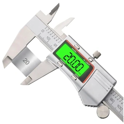 Immagine di Calibro Digitale da 150mm in Acciaio Inossidabile, Micrometro Elettronico con Display LCD Ampio Retroilluminazione, Conversione mm/pollici, Precisione Alta, Batteria Inclusa