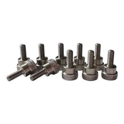 Immagine di PrecisionGeek Viti a testa zigrinata, zigrinate con spallamento, bulloni per impugnatura M5 x 10 mm in acciaio inossidabile (set di pezzi)