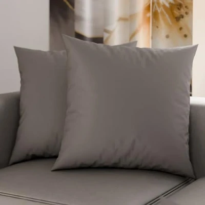 Immagine di PETTI Artigiani Italiani Coppia di Federe Cuscino 80x80 cm in Microfibra, Cuscini Arredo Camera da Letto, Divano, Set 2 Fodere Copricuscino, Federa Tinta Unita Grigio, 100% Made Italy