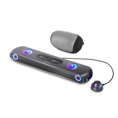 Immagine di OXS Thunder Pro+ Soundbar da Gioco con Altoparlante Satellite Collo Wireless, Sistema Audio Surround 7.1.2 Dolby Atmos, Woofer Integrato, Personalizzazione delle App, Effetti RGB, 3 Modalità Gamer