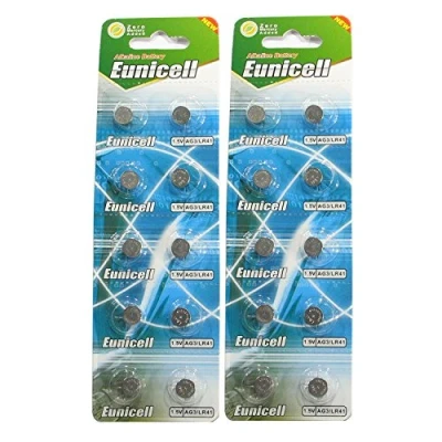 Immagine di Batterie a bottone alcaline Eunicell AG6, 20 pezzi, G6, 69, LR921, LR, SR921W, 370, 371