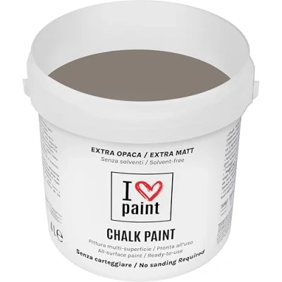 Immagine di I LOVE CHALK PAINT Tortora Senza CARTEGGIARE Colora Mobili, Pareti e Oggetti solventi formaldeide Inodore a base di acqua (4 Litri)