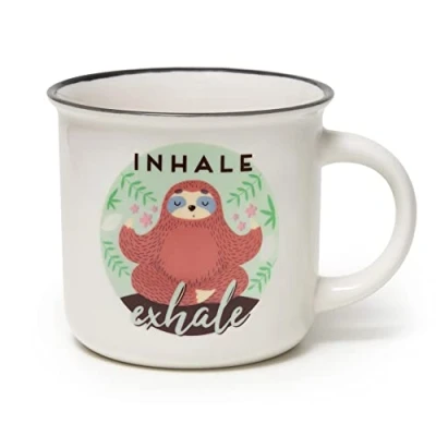 Immagine di Legami CUP0055, Cup Puccino, Tazza in Porcellana New Bone China, Tema Sloth, Buongiorno Collection, Capacità 350 ml, Lavabile Lavastoviglie, Utilizzabile Microonde