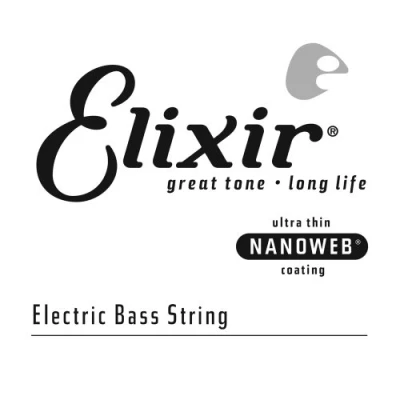 Immagine di Corda singola per basso in acciaio nichelato Elixir® Strings con rivestimento NANOWEB®, (.085)