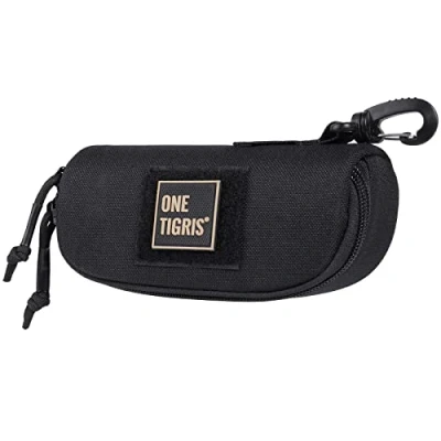 Immagine di OneTigris, soffice custodia per occhiali, con gancio, astuccio occhiali da sole, in nylon 1000D, Unisex, Schwarz Brillenetui