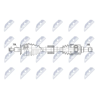 Immagine di NTY NPW VW 234 Albero motore / Semiasse Assale anteriore Dx 909mm Cambio manuale a 5 marce