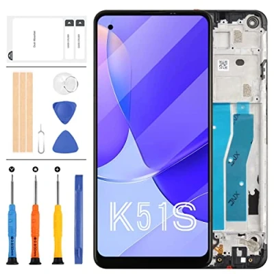 Immagine di LADYSON Per LG K51S LM K510EMW K510 LMK510EMW Display LCD Touch Screen Digitizer Assembly Full Glass Sostituzione con Telaio