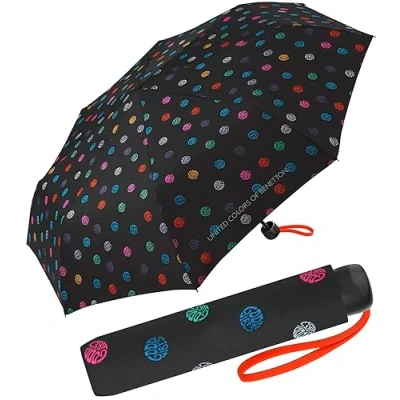 Immagine di Benetton Ombrello tascabile Super Mini Dots, Good Vibes, 95 cm, apribile