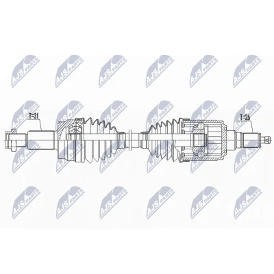 Immagine di NTY NPW LR 027 Albero motore / Semiasse Assale posteriore 767mm Cambio manuale, Trasmissione automatica LAND ROVER: Range Rover Evoque