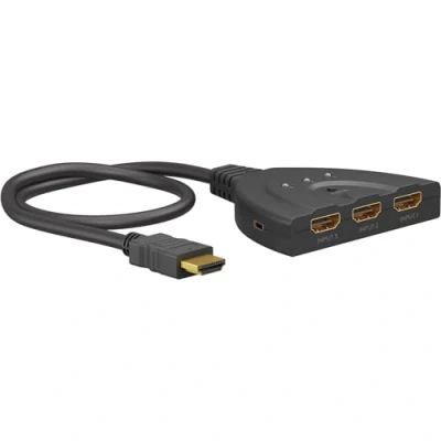 Immagine di goobay 58488 switch HDMI 3 in 1 / distributore 4K a 60Hz (2160p) 2.0 per PS4, PS5, laptop o monitor