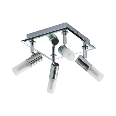 Immagine di plafoniera &#039;Zela&#039; dimmerabile (Moderno) colore Argento, in Metallo ad es. Bagno (4 luci, G9) di Lindby per bagno, plafoniera, lampada