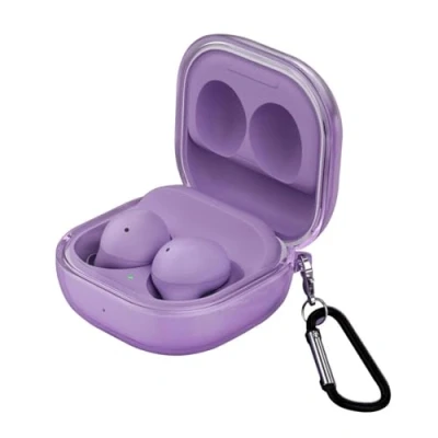 Immagine di GIOPUEY Clear Cover Compatibile con Samsung Galaxy Buds FE/Buds Pro/Buds Live/Buds 2/Buds 2 Pro, Custodia TPU, Ultrasottile Case Cover, Antiurto, Resistente ai Graffi transparent purple