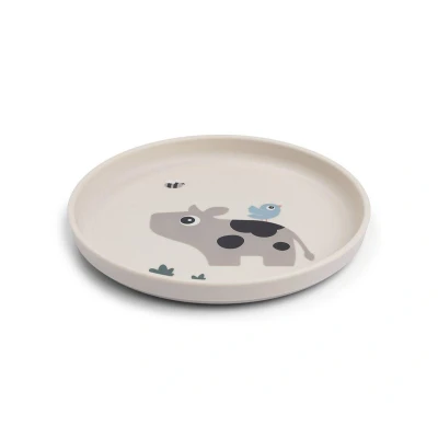Immagine di Done by Deer Foodie Piatto Tiny Farm Sand, Ø20 di plastica con pratica base antiscivolo per bambini in 100% PP qualità alimentare TPE