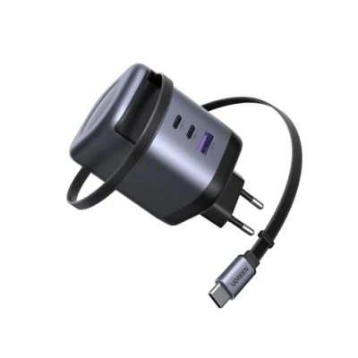 Immagine di UGREEN Nexode Caricatore USB C GaN con Cavo Retrattile 100W, Ricarica Rapida 4 Porte,Compatibile MacBook Pro/Air, Galaxy S A, iPhone 16 8, iPad