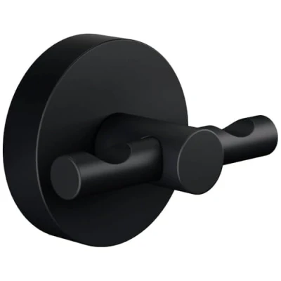 Immagine di tesa Gancio per cappotti 40564 00000 00 MOON BLACK Numero di ganci: 2 (L x A P) 50 53 65 mm Metallo Nero (opaco) 1 pz.