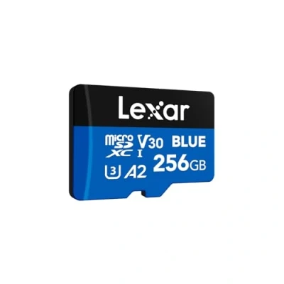 Immagine di Lexar Blue scheda Micro SD 256GB, fino a 160 MB/s in lettura, microSDXC UHS I, C10, U3, V30, A2, video Full HD e 4K, di memoria ad alta velocità per smartphone/tablet/action camera