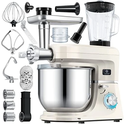 Immagine di KESSER® Robot da cucina universale 3 in 1 K KM 3000 con tritacarne Impastatrice multifunzionale Miscelatore 5,5 l Strumenti di miscelazione per miscelare Spremiagrumi, crema