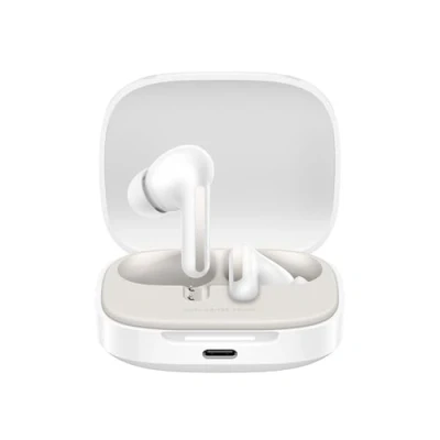 Immagine di Xiaomi Redmi Buds 6 White 42h durata della batteria, suono Hi Fi con dual driver, 49dB ANC, 4 modalità EQ, cancellazione del rumore AI, ricarica rapida, Bluetooth 5.4, supporto Google Fast Pair