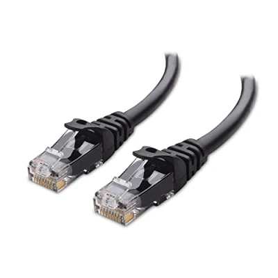 Immagine di Cable Matters 10G Cavo Ethernet corto snagless Cat 6 30cm (Cavo Cat6, 6) Nero, 0,3 Metri