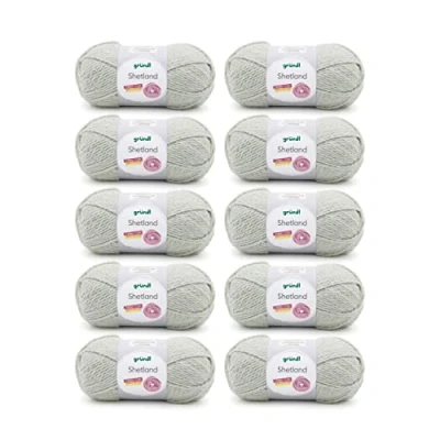 Immagine di Gründl Shetland Wool (Filato per Maglieria alla Moda e Morbido Composto da 80% poliacrilico 20% Lana, 100 g / 170 m, Dimensioni dell&#039;ago: 7 8, 10 x g), Moss Melange