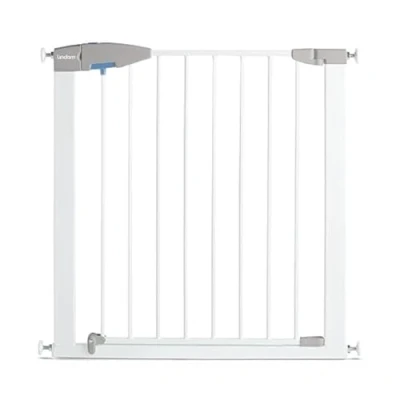 Immagine di Munchkin Lindam Porte Cancelletto di Sicurezza per Bambini e Animali Domestici, Barriera Scale Vani Porta, Fissaggio a Pressione Senza Viti, Larghezza da 76 82 cm, Colore: Bianco