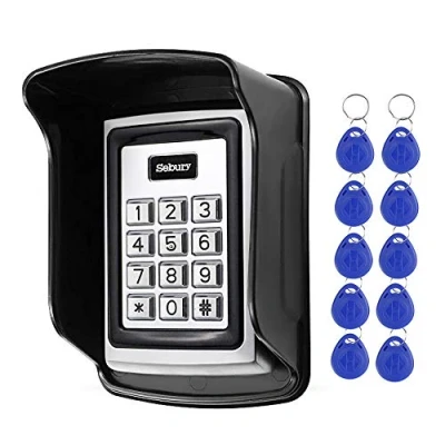 Immagine di HFeng RFID Sebury Metal Access Control Copertura Tastiera esterna impermeabile Sistema di controllo accessi Kit controller accesso Lettore + 10 pz Chiave portachiavi Carta